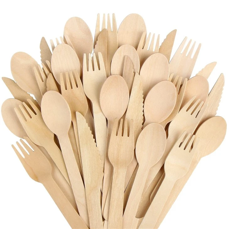 Disposable Wooden Cutlery Set Eco Friendly, Biodegradable, Compostable Large Size - 160mm